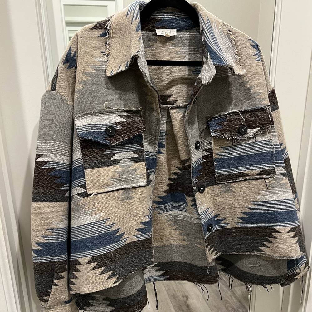 Blue southwest print jacket